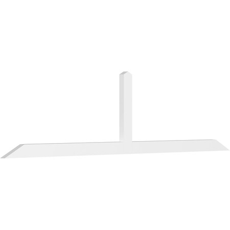 Ekena Millwork Portland Architectural Grade PVC Gable Bracket, 108"W x 27"H x 2"D x 4"F, 6/12 Pitch GBP108X27X0204POR00